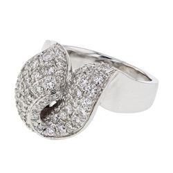 Twist Pave-Set Diamond Ring In 14K White Gold | 218818