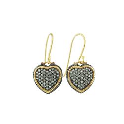 GOLDPLATED DIAMOND FISHHOOK EARRINGS (#7005D)