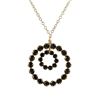 Image 1 : Gold Plated Brass, 11Mm Open Round Circle In 19.5Mm Round Open Circle With Black Crystals, Necklace,