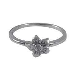 Sterling Silver Flower Ring Size 5