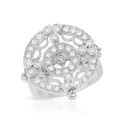 Round-Shape Antique Milgrained Diamond Ring In 14K White Gold | 225080