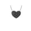 Image 1 : SILVER BLACK DIAMOND HEART PENDANT (#7263D-BLK)