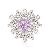 Image 1 : Trillion Prong-Set Morganite Brooch With Diamond In 14K White Gold | 278574