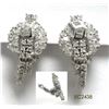 Image 1 : Sterling Silver CZ Clip-On Earrings