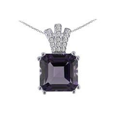 SS AMETHYST / DIAMOND PENDANT (#10182A)