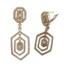 Image 1 : Rose Plated Sterling Silver Hexagon Shape CZ Post Clip Earrings -1.93