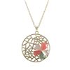 Image 1 : Gold Plated Sterling Silver, Multi Color Faceted Semi Precious Stones In Flower Design 31Mm Round Pe