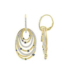 SS/GLPLATED CREATED-SAPPHIRE / CUBIC ZIRCONIA LEVERBK EARRINGS (#10000MUL)