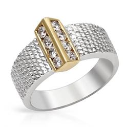 Genuine White Diamonds Ring In 14K White & Yellow Gold|278737