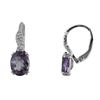 Image 1 : SS AMETHYST / DIAMOND LEVERBK EARRINGS (#10168A)