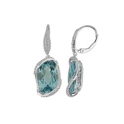 SS SKY BLUE TOPAZ / WHITE TOPAZ LEVERBK EARRINGS (#10231MUL)