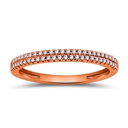 Straight 2-Row Diamond Band In 14K Rose Gold | 436195