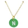 Image 1 : Enamel Initial Disc On Gold Plated Brass Chain