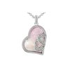 Image 1 : SILVER HS PINK MOTHER-OF-PEARL / DIAMOND PENDANT (#6910MOP-PNK)