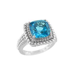 SILVER SWISS BLUE TOPAZ RING - Size 7 (#8487SW)