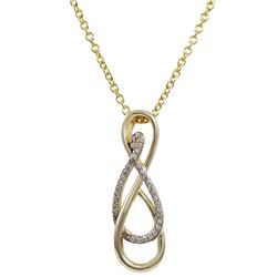 Sterling Silver Two Tone Infinity Pendant