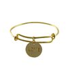 Image 1 : Gold Plated Brass Adjustable Bracelet With 19Mm Round LOVE Charm