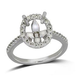 Oval Cut Diamond Semi-Mount Engagement Ring In 14K White Gold|439768