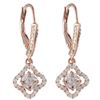Image 1 : Sterling Silver Rose Gold Plated CZ Wire Earrings