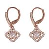 Image 2 : Sterling Silver Rose Gold Plated CZ Wire Earrings