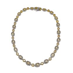 Two Tone Sterling Silver Oval Link Necklace