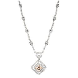 Sterling Silver-CZ Champ Necklace 16
