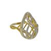 Image 1 : Sterling Silver Two Tone Teardrop Ring Size 8
