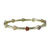Image 1 : Gold Tone Brass Bangle With Multi Color Enamel Flowers