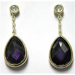 Amy Teardrop, Gold Over Sterling Silver Post Earrings