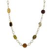 Image 1 : Natural Combination Semi Precious Stones On Gold Tone Brass Chain- 16" 3"