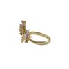 Image 2 : Multi Color CZ Butterfly Design, Gold Plated Brass Ring, Size 8