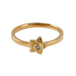 Rose Tone Sterling Silver Flower Ring Size 3