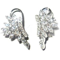 Sterling Silver-CZ Clip/Post Earr