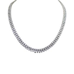 Sterling Silver-CZ 2 Row Tennis Necklace