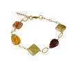 Image 1 : Brass Link Chain, Assorted Semi Precious Stones Bracelet