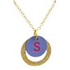 Image 1 : Brass Gold Circle Initial Necklace