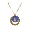 Image 2 : Brass Gold Circle Initial Necklace