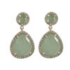 Image 1 : Green Aventurine/Chlorophane Semi Precious Stone, With CZ Border, On Gold Plated  Sterling Silver Po