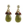 Image 1 : Olive Jade Combination Semi Precious Stones On Gold Filled Post Earrings, 1"