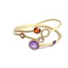 Image 1 : Matte Gold Bracelet W Multi CZ