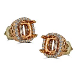 Genuine 0.26CTW Semi-Mount Earring 14K Rose Gold