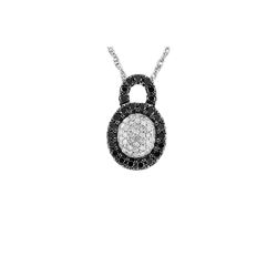 WG BLACK / WHITE DIAMOND PENDANT (#7257D-BLK)