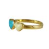 Image 2 : Blue And White Enamel Hearts Gold Tone Sterling Silver Ring Size 6