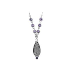 17+2IN SS SILVER MIST DRUZY / AMETHYST NECKLACE (#928MUL)