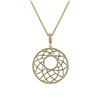 Image 1 : Gold Plated Sterling Silver 30Mm Circle Pendant, Line Design With White CZ- 1.54"