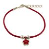 Image 1 : Red Enamel Flower On Red Cord Bracelet