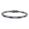 Image 1 : White & Sapphire Crystal, In Rhodium Over Stainless Steel Mesh Bracelet, 7