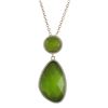 Image 1 : Olive Cat's Eye Faceted Semi Precious Stone With CZ Border, 12Mm Round Circle, Gold Plated Sterling 