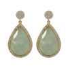 Image 1 : Green Aventurine/Chlorophane Semi Precious 13X20 Faceted Teardrop Stone, Gold Plated Sterling Silver