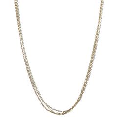 Sterling Silver Tri Color Three Row Chain 18" 2"